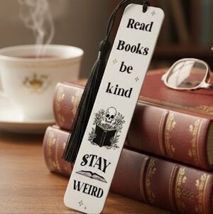 Stay Weird Bookmark with Black Tassel